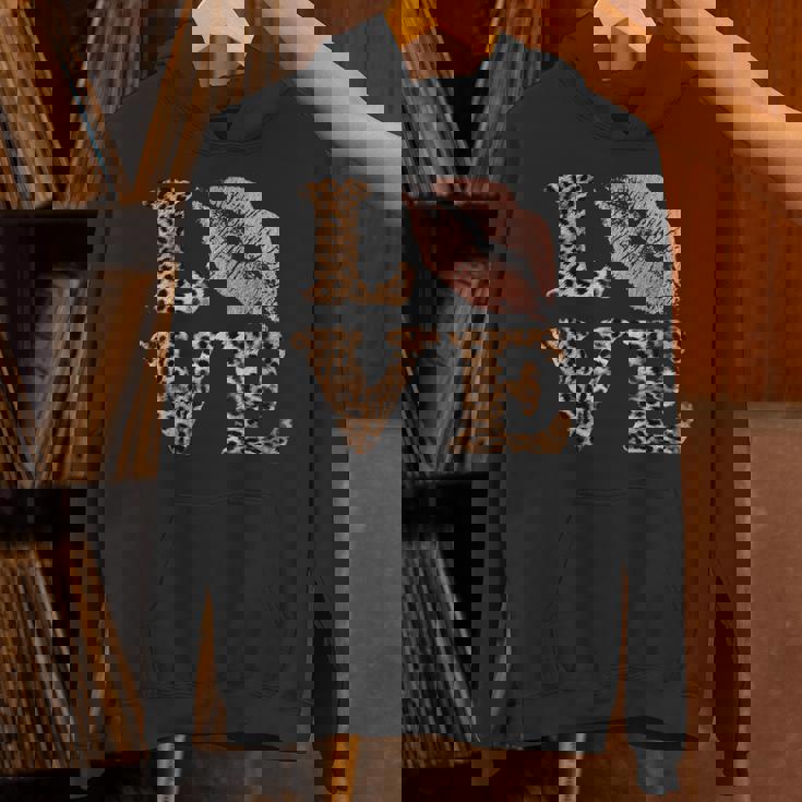 Big Lips Love ヒョウ柄 文字 ピンク 唇 バレンタイン ラブ パーカー