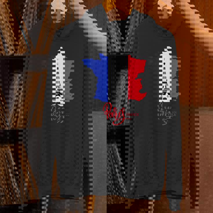 Enjoy Travel Paris France Flag & Eiffel Tower Graphic パーカー