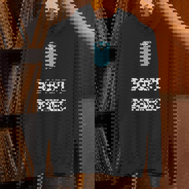 Golang Gopher プログラミング ユーモア Don't Panic Coding Developer パーカー