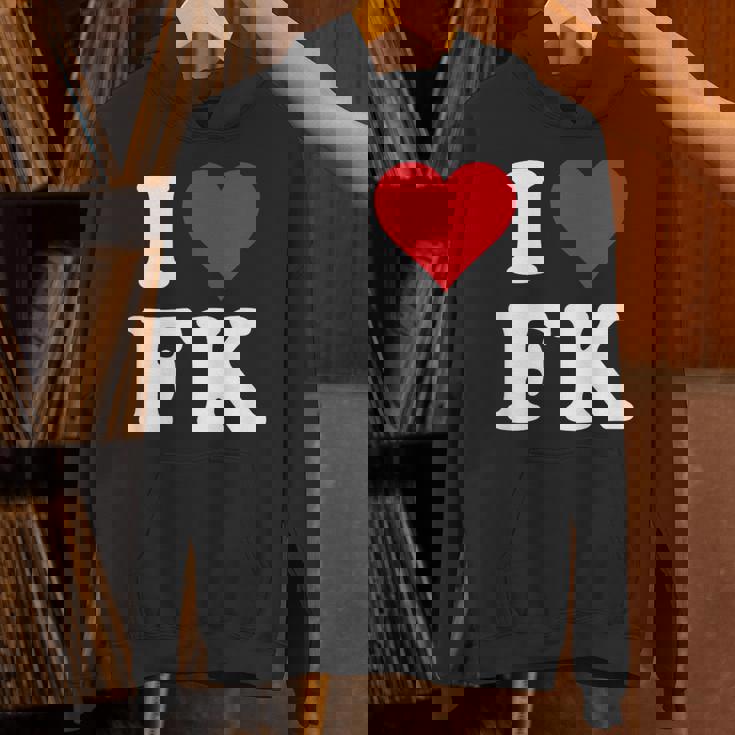 I Love Fk Initials I Heart FK First Last Name F K パーカー