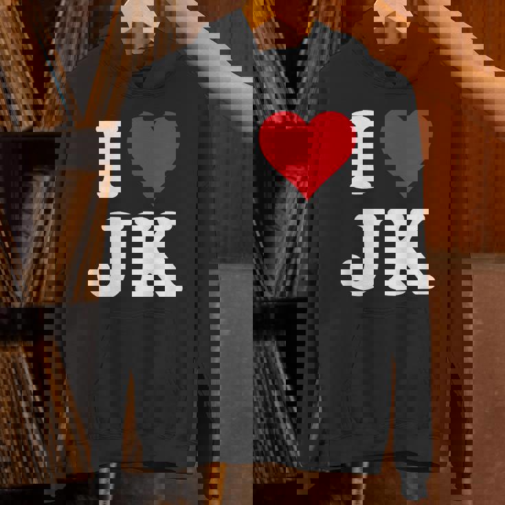 I Love Jk Initials I Heart JK First Last Name J K パーカー