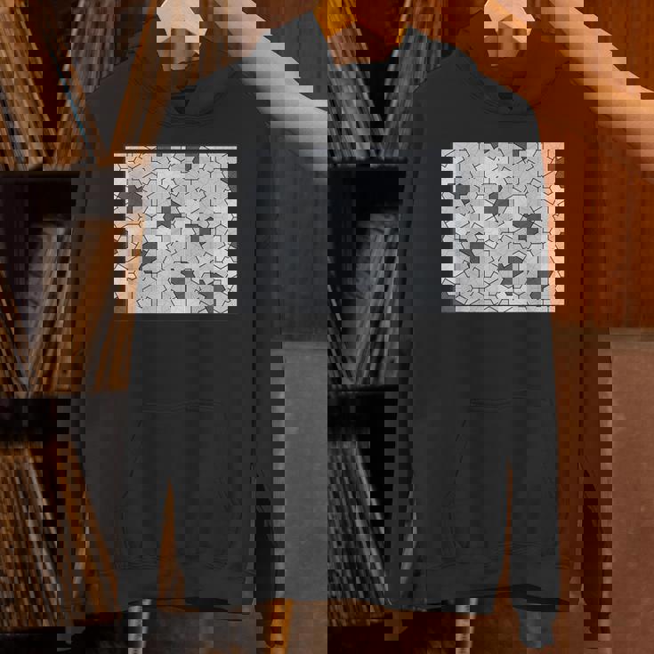 Monotone Aperiodic モノタイルカラー グレータイルパターン パーカー