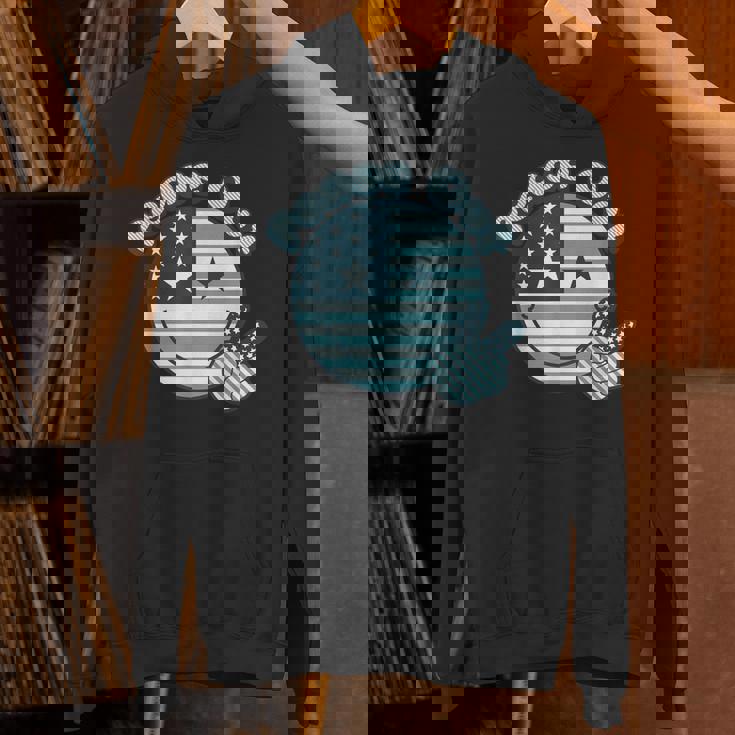 Peace Out 星条旗 ピースサイン 男女 色あせ パーカー