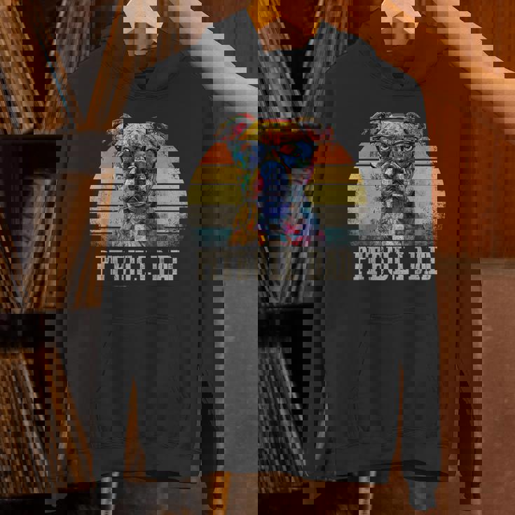 Pitbull Dad Dog Lover カラフル アーティスティック ピットブルのオーナー。 パーカー