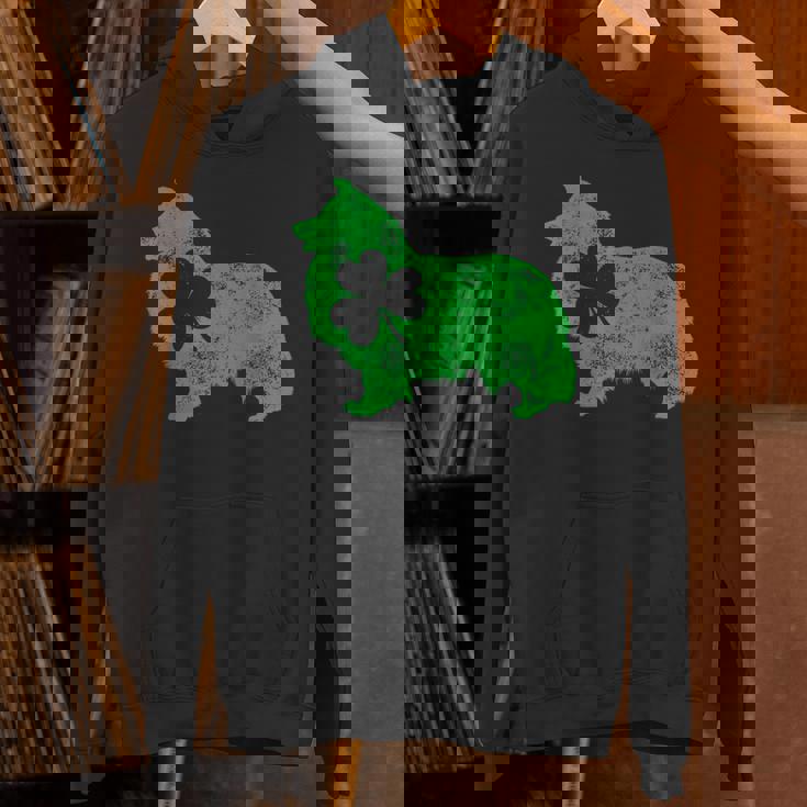 Shetlandheepdog シェルティ セントパトリックデー メンズ シャムロックドッグ パーカー