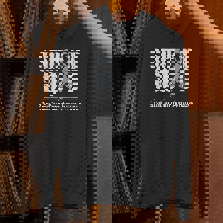 Support Squad Brain Tumor Awareness Brain Cancer Gray Ribbon Hoodie