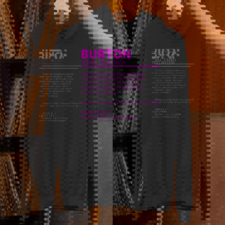 Team Burton 姓 誕生日や家族の集まりに パーカー