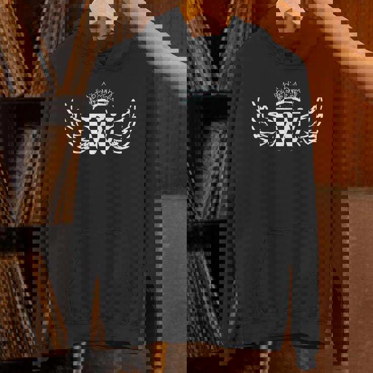 W文字クイーン W英文字 W王冠 大文字アルファベットwモノグラム パーカー