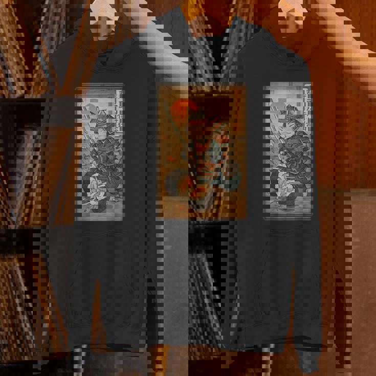 おもしろ寿司 侍猫 道場 夕日 浮世絵 漫画 漢字アート パーカー