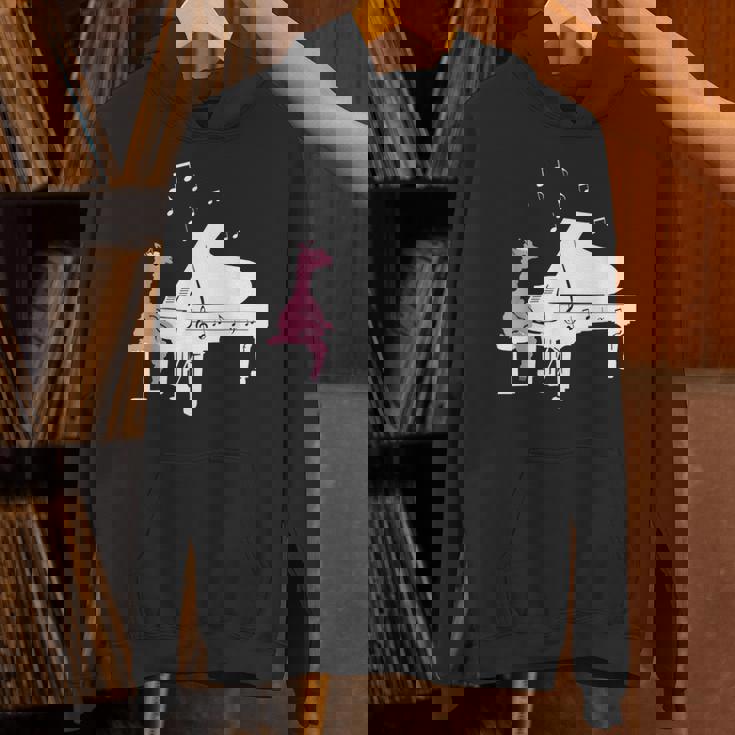 かわいいアルパカ弾き ピアノ音符記号 ミュージシャンアート パーカー