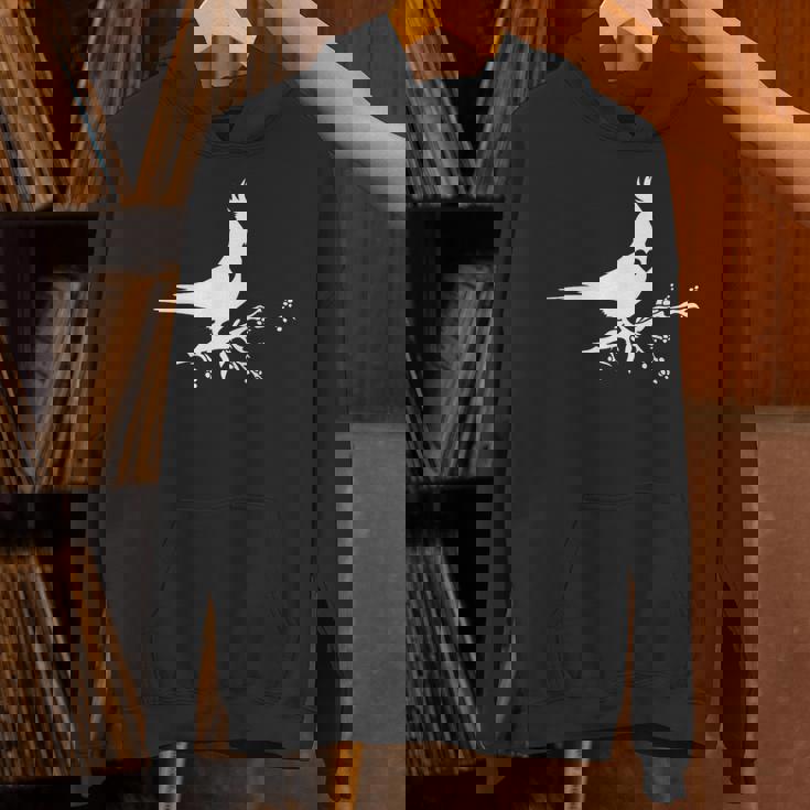 かわいいオカメインコのシルエットハート 鳥好きの方に パーカー