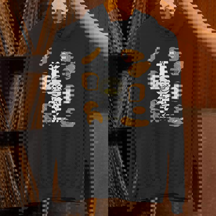 かわいいコックさん パン屋さん編 鳥 フランスパン クロワッサン チョコレートコルネ 食パン 料理 おいしい おもしろ パーカー