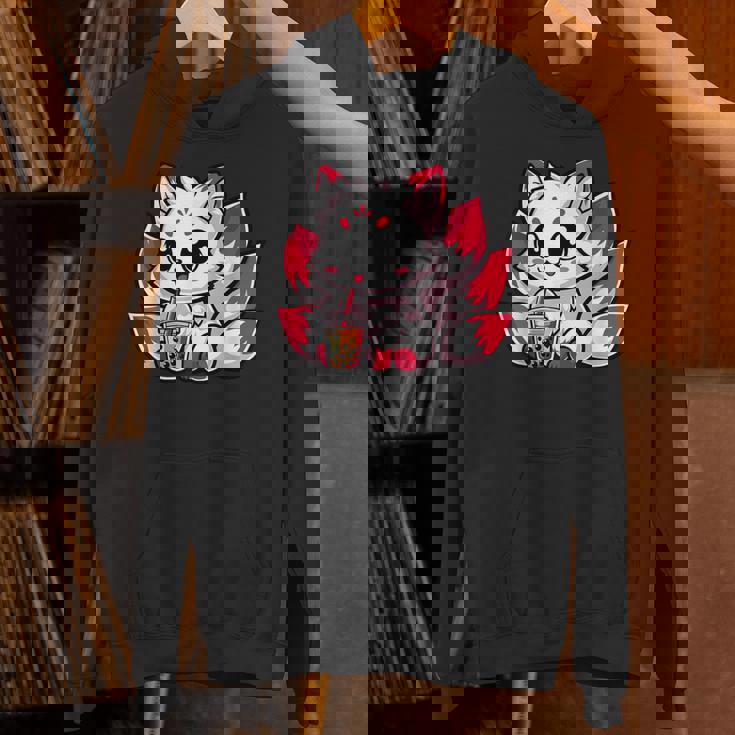 かわいい日本のキツネ九尾キツネボバティーアニメ パーカー