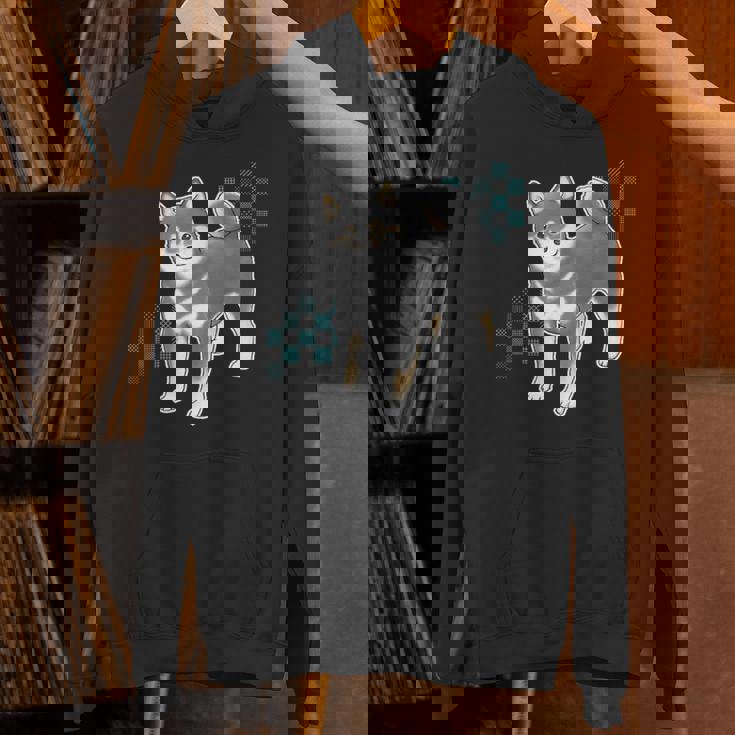 つぶらな瞳で見つめる黒柴 パーカー