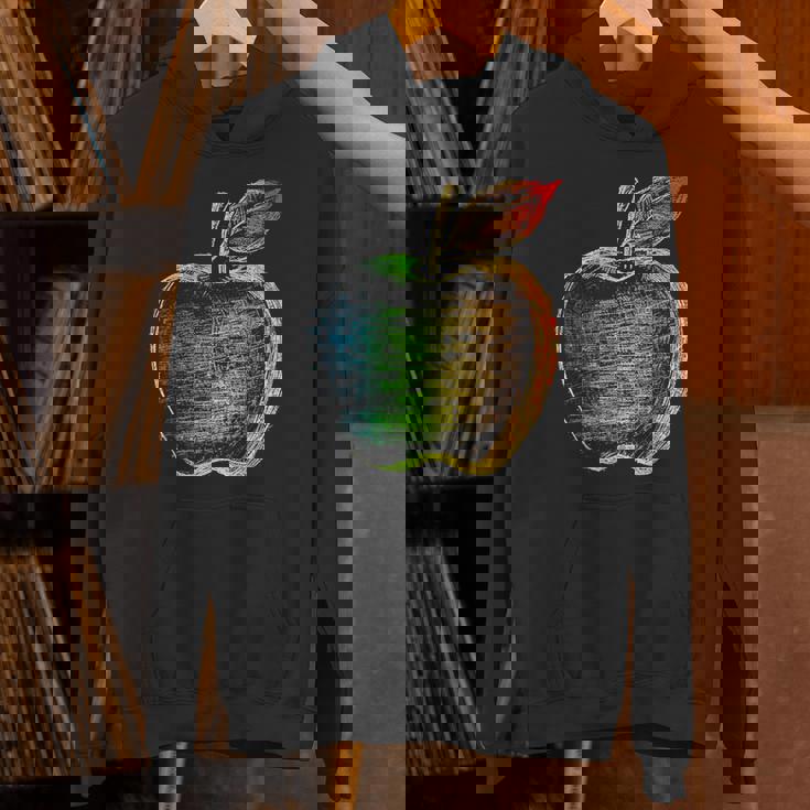 りんご フルーツ ドローイング アート カラフル モチーフ アップル パーカー