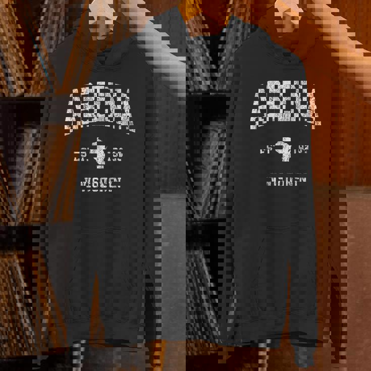 アリーナ ウィスコンシン Wi ヴィンテージ アスレチック スポーツ デザイン パーカー