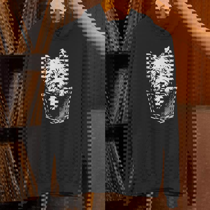 ウエスト ハイランド ホワイト テリア犬の覗くウェスティ デザイン パーカー