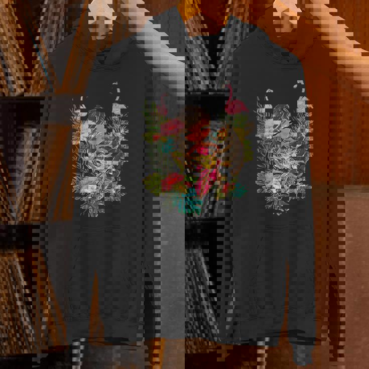 ウクレレフラガールティキバケーションハワイアンルアウビーチフラミンゴ Hoodie