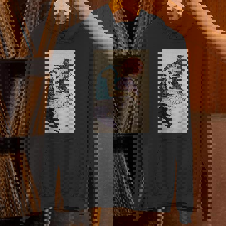 エゴン・シーレ作「膝を曲げた座る女」1917 パーカー