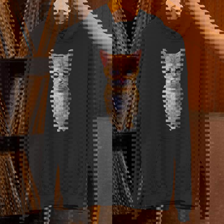 エルガト ミーム 悲しい泣き猫 マンチキン キティ ミーム トレンディ パーカー