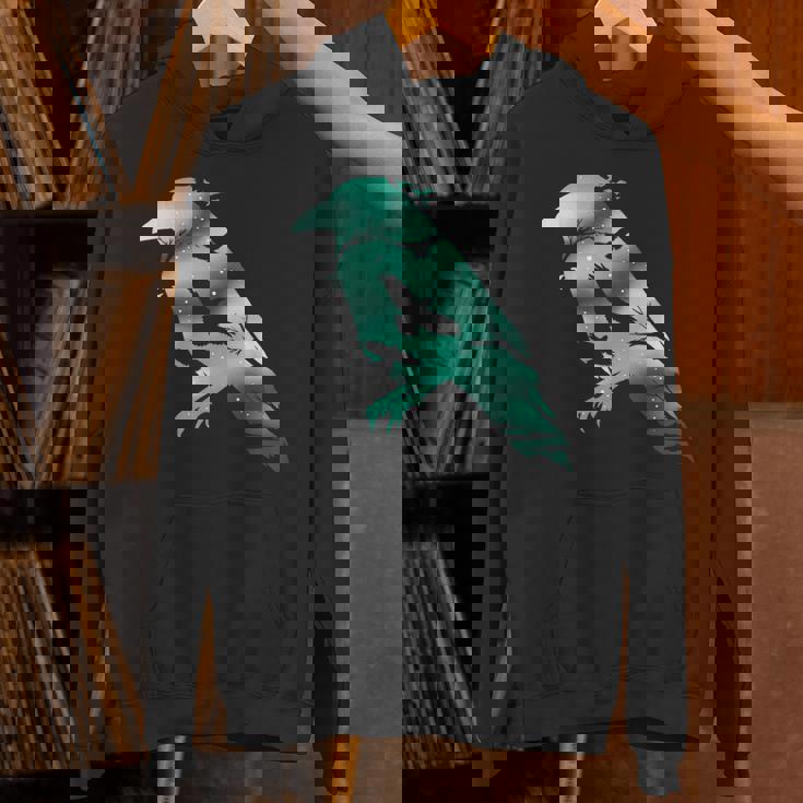 オーディンブラックカラスギフトバイキングレイヴンシルエット パーカー