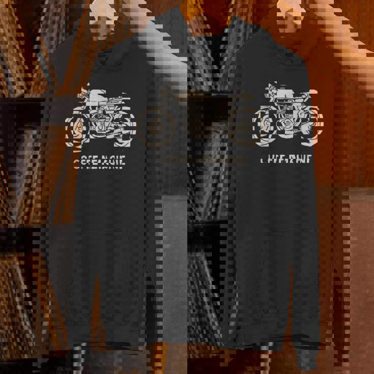 カフェレーサー 手描きバイクデザイン パーカー