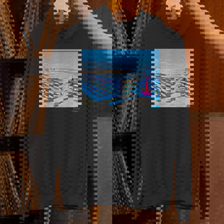 カリフォルニアの桟橋からのカラフルな海の景色 パーカー