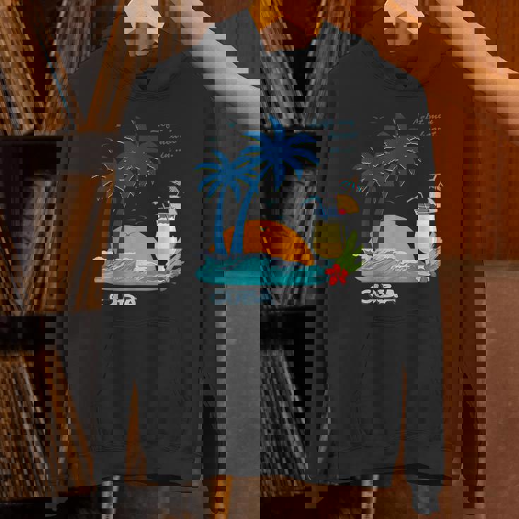 キューバ 熱帯の風景 ハバナ ギフト お土産 カリブ海 ヤシの木 冒険 パーカー