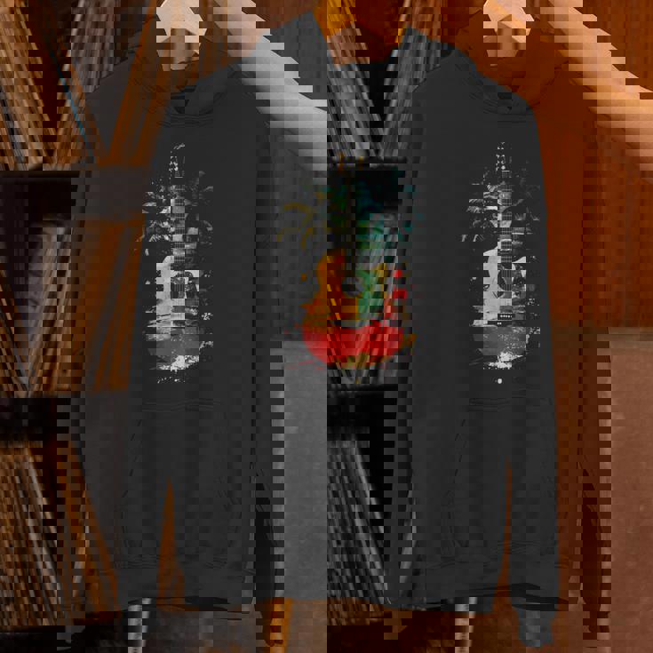 ギタープレーヤー ヤシの木 レゲエ 音楽 ギタリスト ミュージシャン 長袖tシャツ パーカー