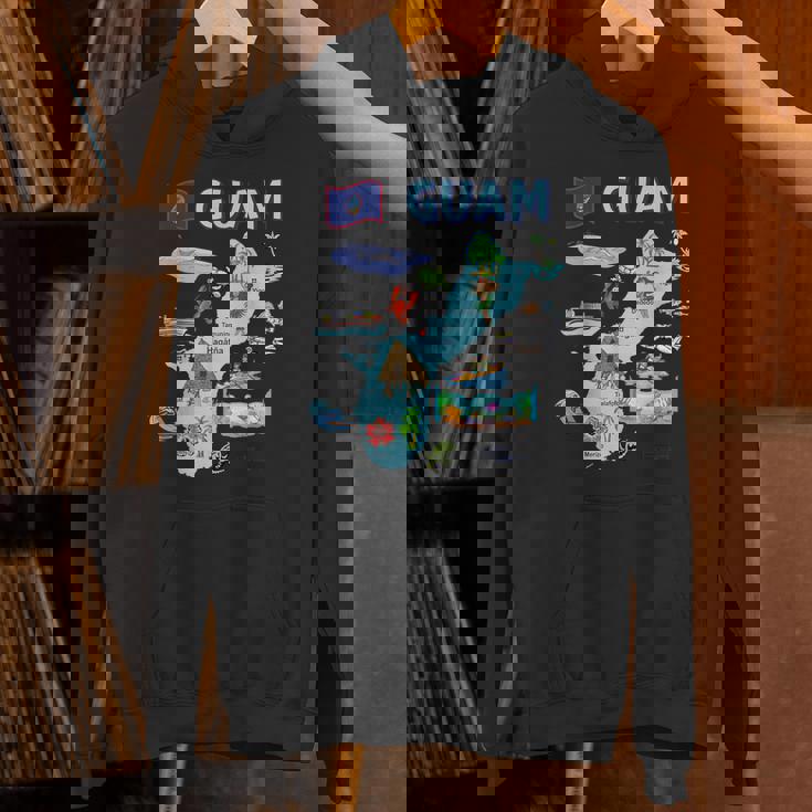 グアム、主要都市、旗、アメリカの観光名所地図 パーカー