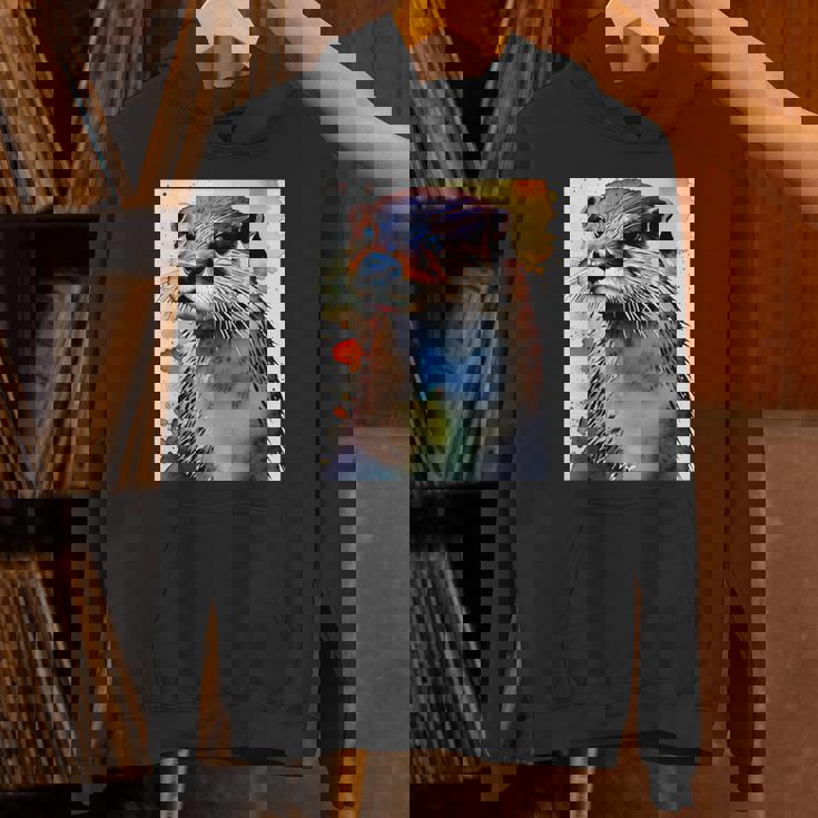 コツメカワウソ【どうぶつフレンズ】水彩画 動物 かわいい おしゃれ イラスト パーカー