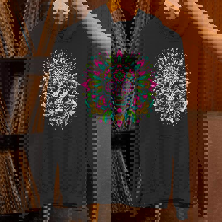 サイケデリックシュガースカルtシャツ 鮮やかでカラフルな死者の日 パーカー