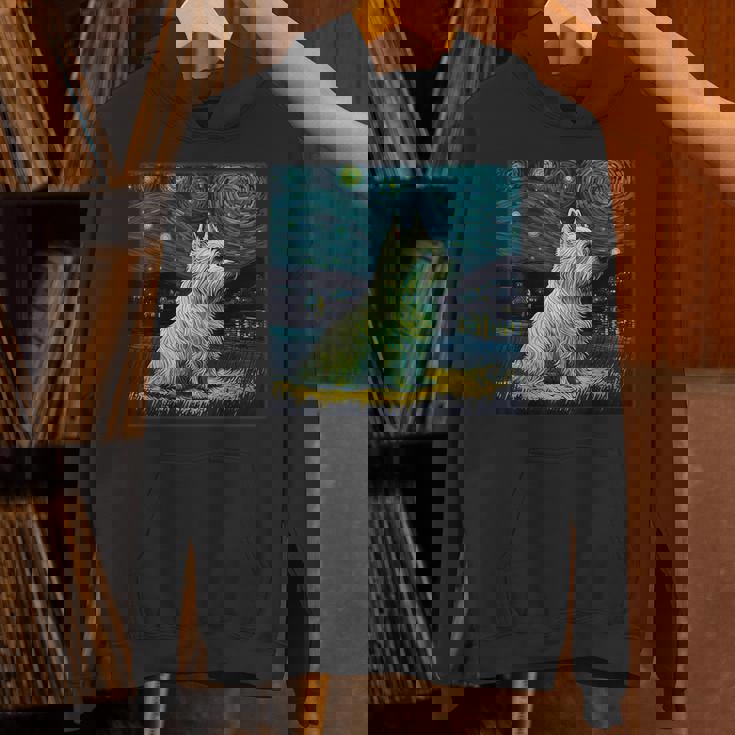 シュールレアリズム 星月夜 ウェスティ 犬 パーカー