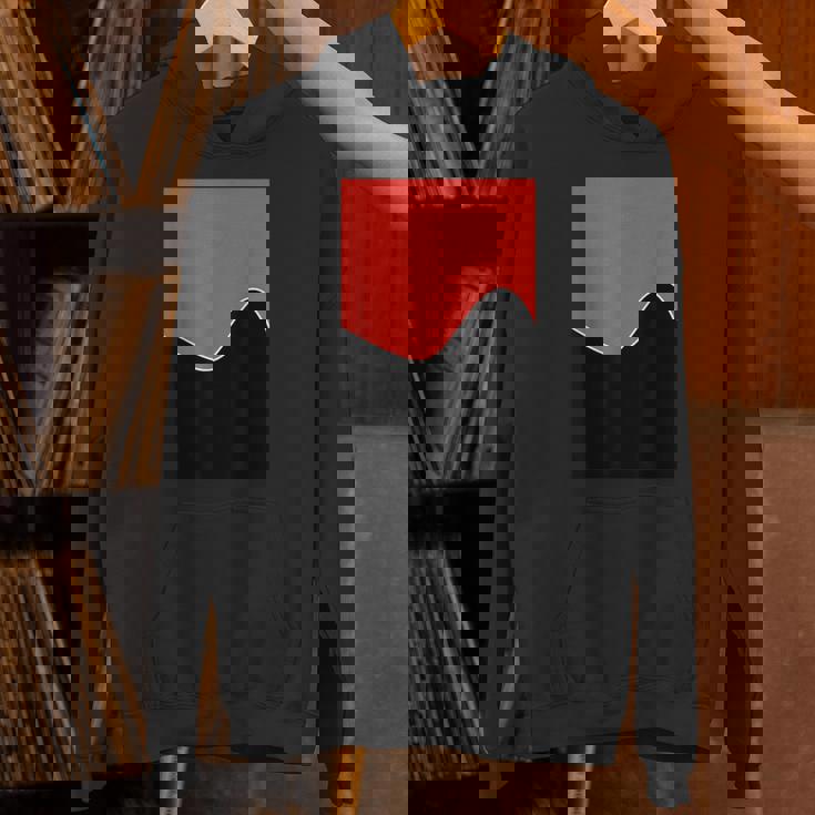 ジオメトリック ツートーン ウェーブ パターン カーミン ピンクとブラック パーカー