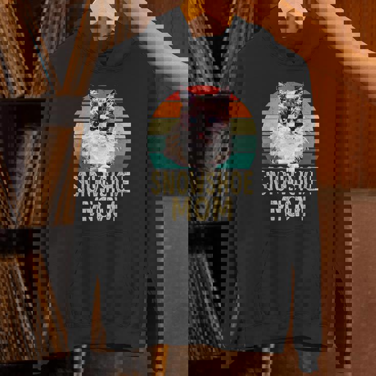 スノーシュー 猫 ママ レトロ ヴィンテージ 面白い I Love My Cat Hoodie