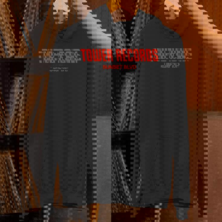 タワーレコード レトロ サンセット ブルバード ビンテージ音楽 ハリウッド 長袖tシャツ パーカー