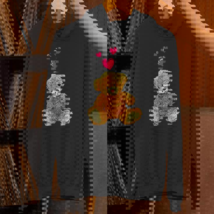 テディベアとハートのかわいいテディベアモチーフ パーカー