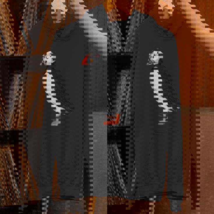 ニシツノメドリ 鳥 動物 図 バードウォッチング 贈り物 鳥類学者 生物学者 自然科学 パーカー