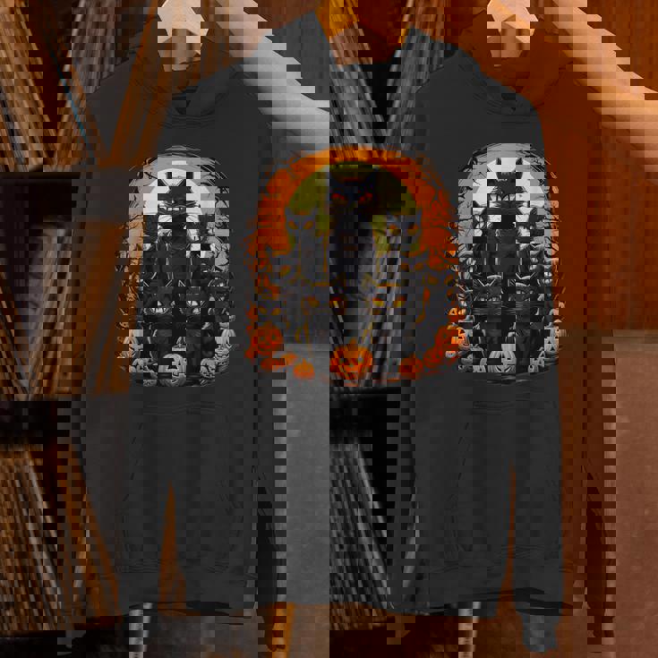 ハロウィン 黒猫 パンプキン 面白い レトロデザイン パーカー