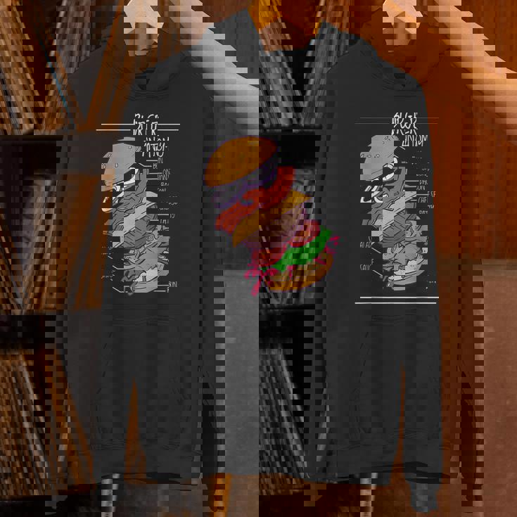ハンバーガー 解剖図 面白いtシャツ ファストフード メンズ おもしろ グッズ 面白い 服 オリジナル ネタ 食べ物 Hoodie