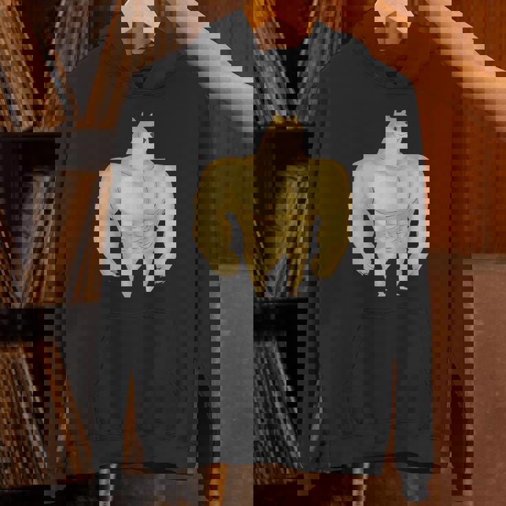 バフ 柴犬 面白い ボディービルダー 犬 ダンク ミーム パーカー