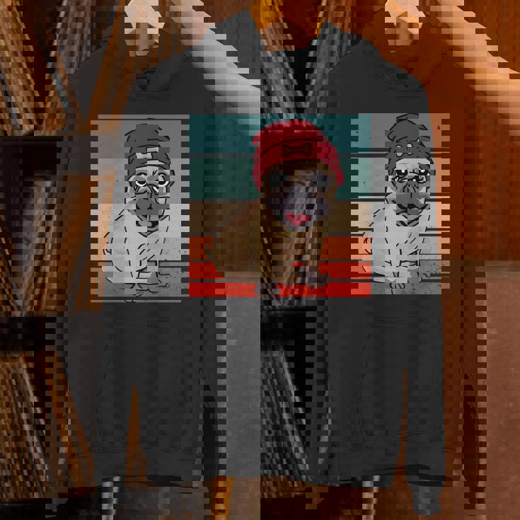 パグ ビーニー 赤骨かわいい遊び心のある幸せなスタイリッシュな動物ペット 長袖tシャツ パーカー