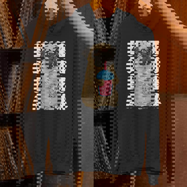 パグ 犬 カワイイ ボバ バブル ミルク ティー タピオカパール かわいい パーカー