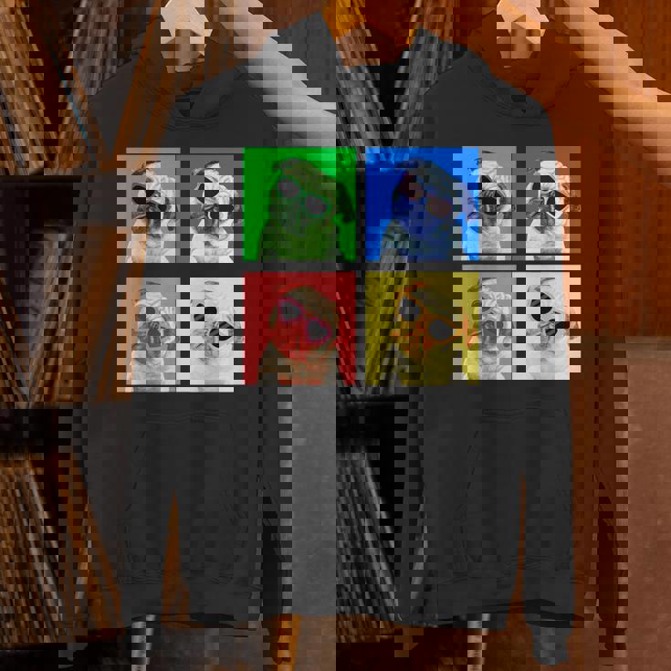 パグ 面白いtシャツ 犬 かわいい メンズ 子供 おもしろ 服 雑貨 グッズ ネタ わんこ イヌ 黒パグ Hoodie