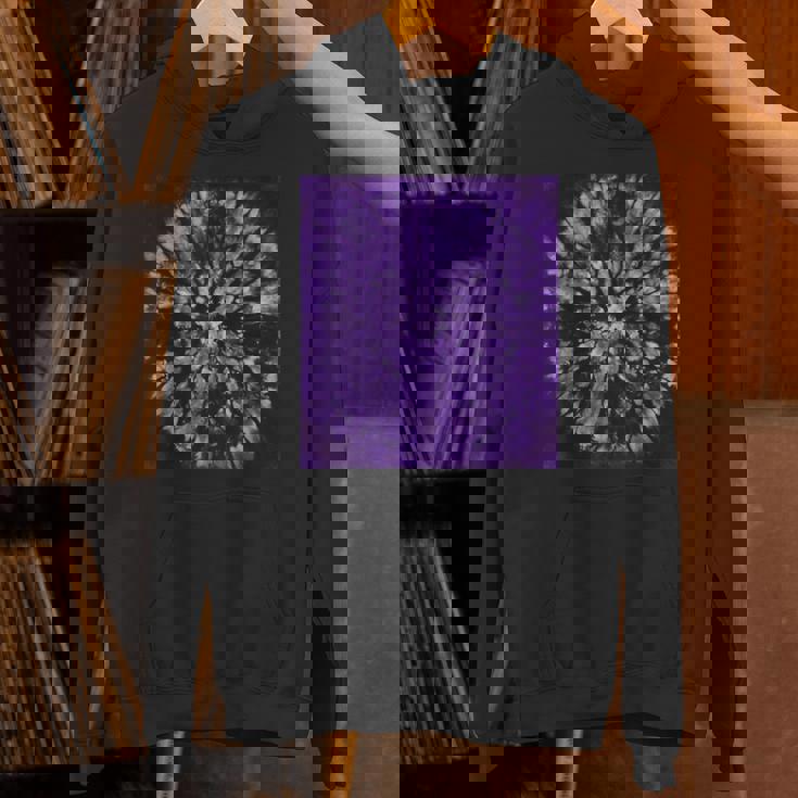 パープルバティックタイダイ ボヘミアンパターン パーカー