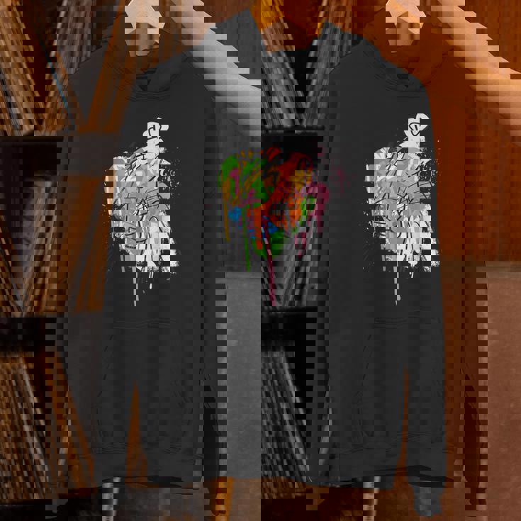 ピンクパンサー グラフィティ ブラック ラインアート Hoodie