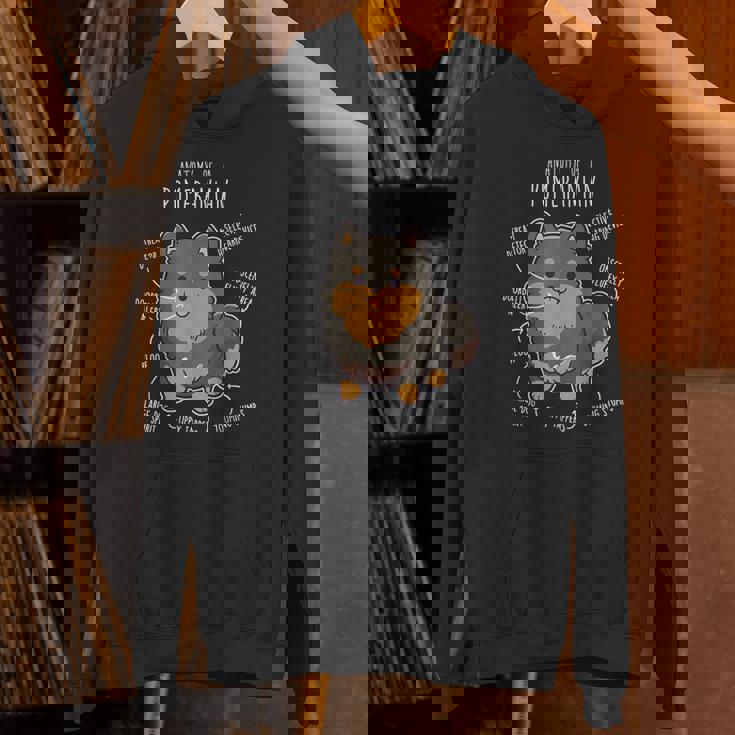 ブラック&タン ポメラニアン 犬の解剖学 面白い かわいい ペット ポンポン ママ Hoodie