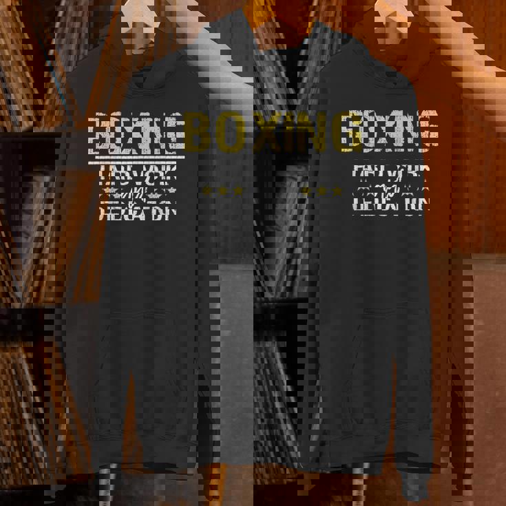 ボクシングハードワークと献身 キックボクシングジムボクサー パーカー