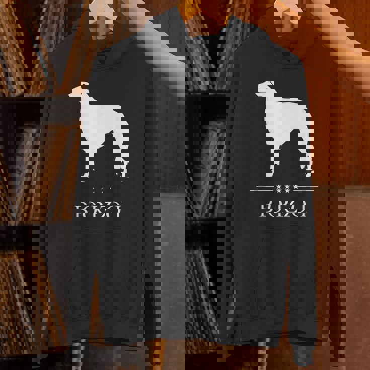 ボルゾイ犬の白いシルエット Hoodie