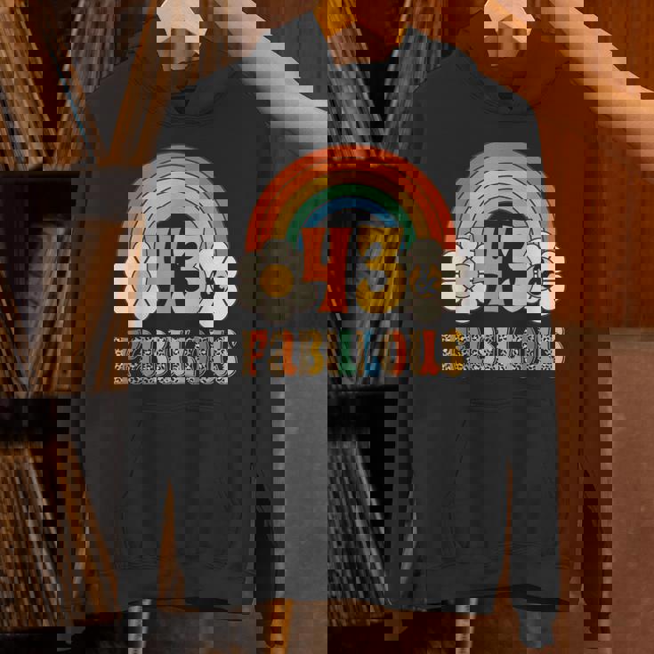 ボーホー レオパード レインボー 43 & ファビュラス ヴィンテージ 43歳の誕生日 パーカー